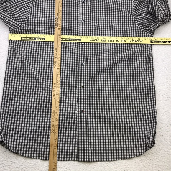 Cremieux Signaure Button Shirt Mens Large Dark Brown Gingham Check Long Sleeve - Picture 9 of 12